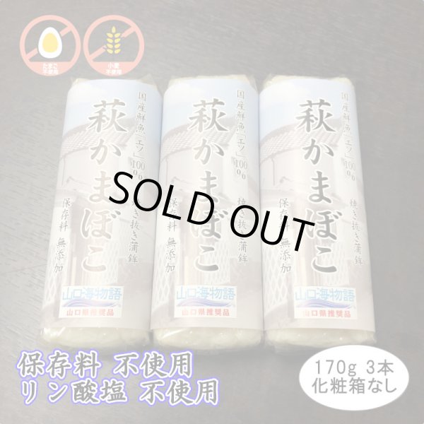 画像1: 卵・小麦不使用！萩かまぼこ（白）170g【令和6年度水産庁長官賞受賞商品】　　3本 (1)