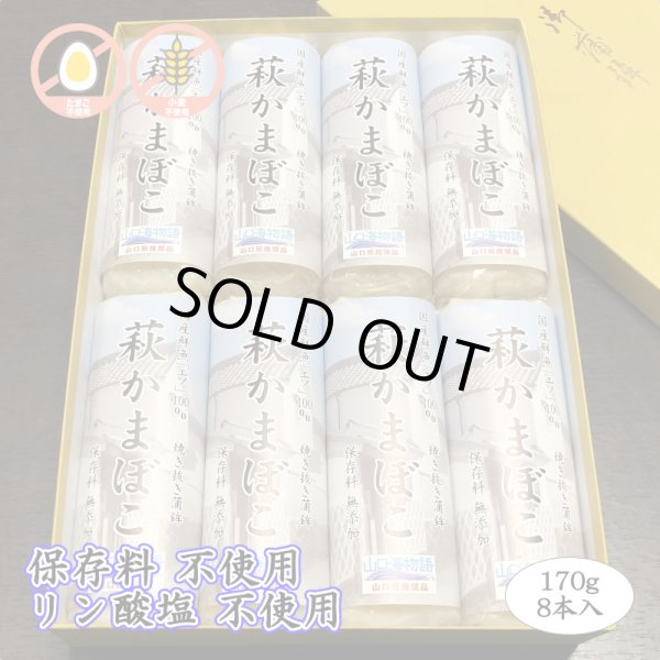 画像1: 卵・小麦不使用！萩かまぼこ（白）170g【令和6年度水産庁長官賞受賞商品】　　8本【化粧箱入】 (1)